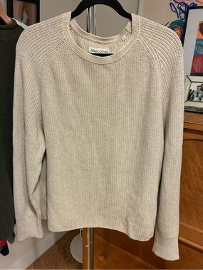 Marco Polo Women's Cream Knit Crewneck Sweater